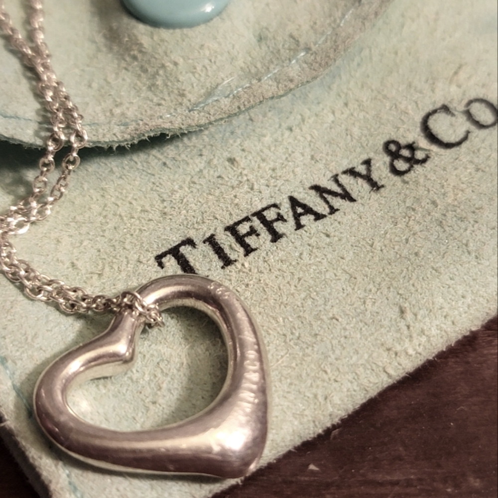 Tiffany and Co Elsa Peretti Open Heart Pendant Necklace